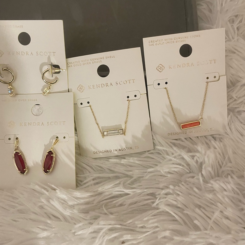 Kendra Scott Gold and Red Jewelry Set